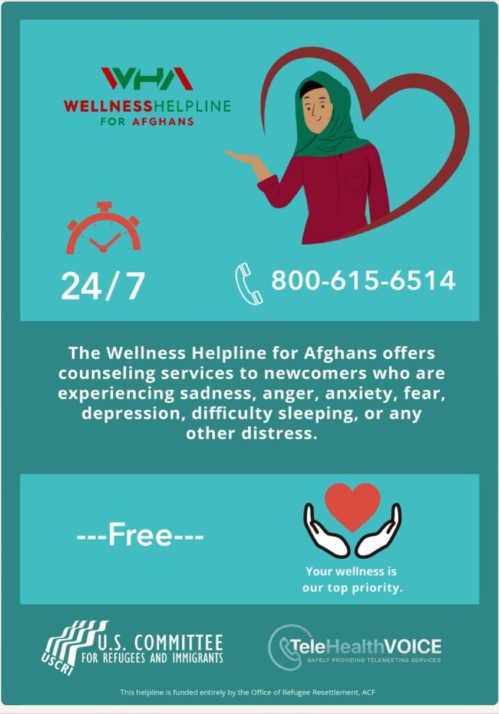 Free mental health counseling for Afghan evacuees in the U.S.